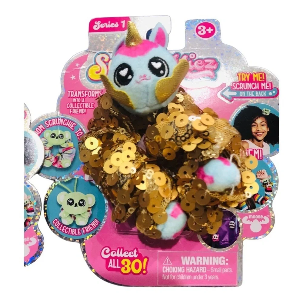 2‎ pack Scrunchmiez sequin unicorn Roxanne and blue pink Lola new